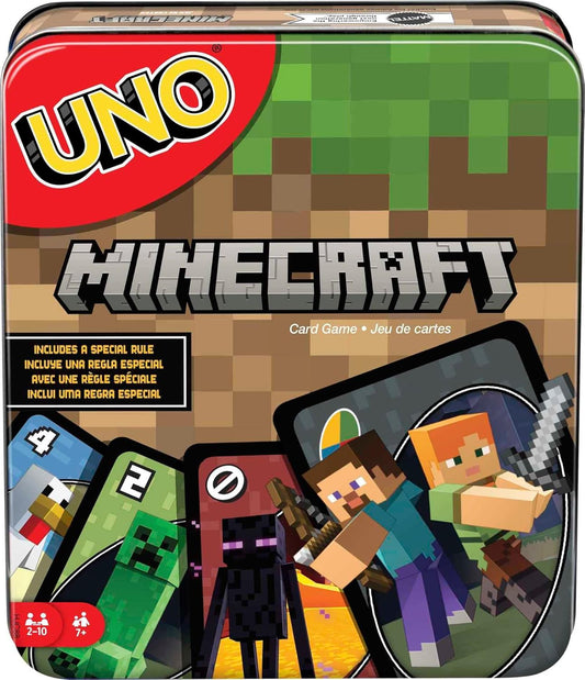 112 standard uno cards printed with franchise-specific graphics (minecraft, harry potter, star wars, etc.)