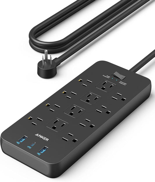 12 ac outlets with optimized spacing for bulky adapters
