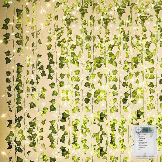 12 artificial ivy strands totaling 84ft, each with 80 lifelike polyester leaves