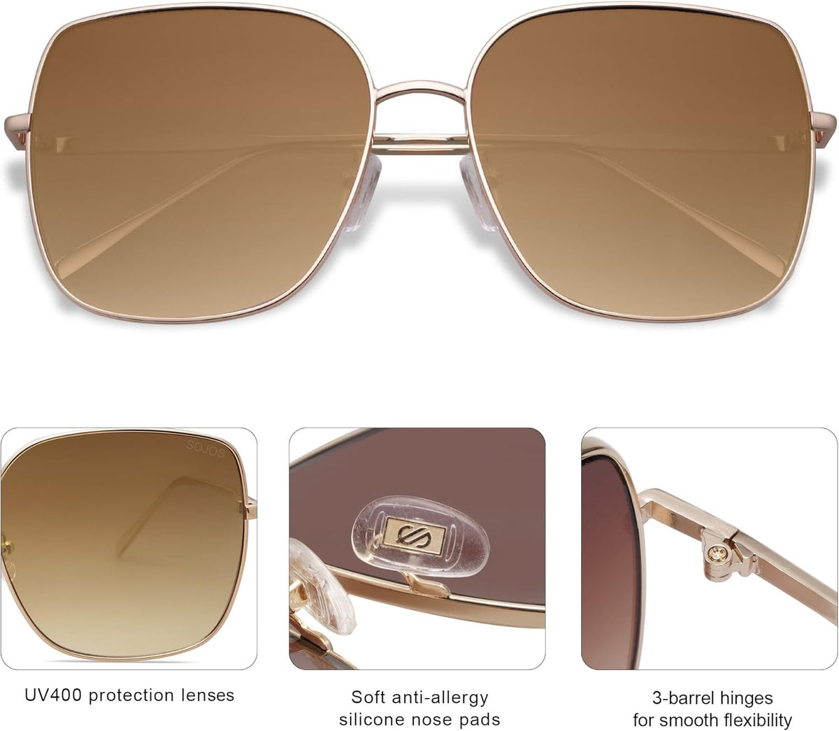 12 color variants including bright gold, silver, dark black, rose gold, brown tortoise, matte black, and light gun