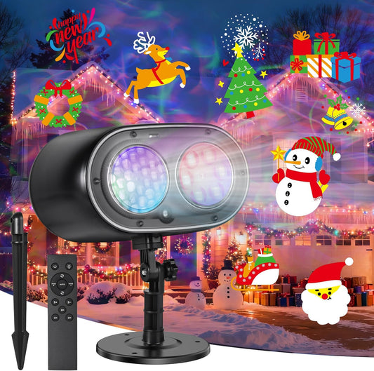 12+ dynamic festive patterns and 7 led colors with 3 lighting modes (single pattern, single color, multi-color)