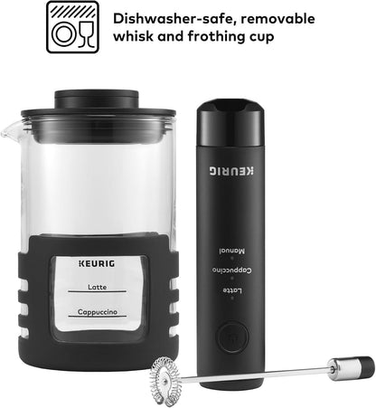 12 fluid ounce capacity frothing cup with compact 10.74-inch tall body
