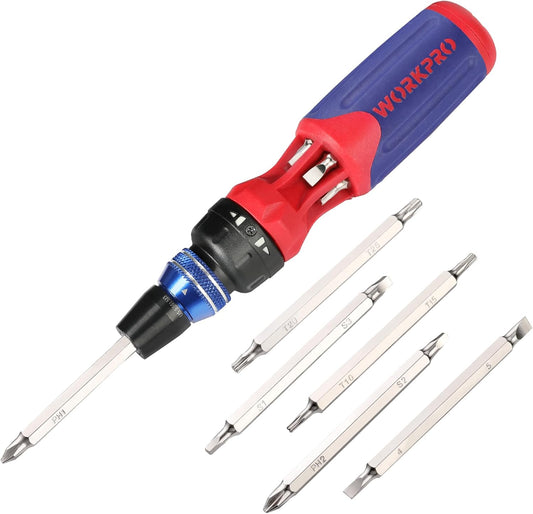 12-in-1 design: 6 double-ended s2 steel bits covering sl4/5, ph1/ph3, sq2/ph2, sq3/sq1, t10/t15, t20/t25