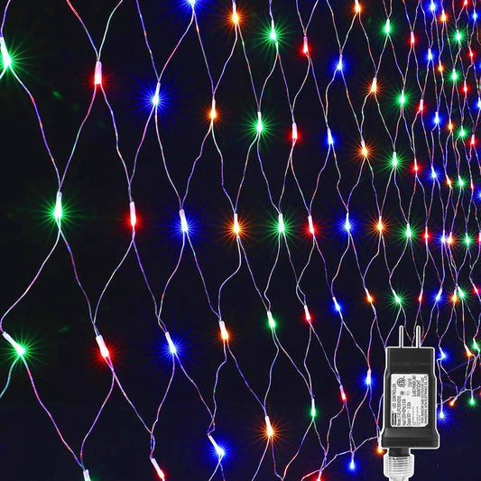 12ft x 5ft clear-wire mesh holding 360 leds for full-area coverage