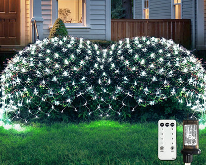12ft x 5ft net mesh with 360 leds and clear wire for nearly invisible installation