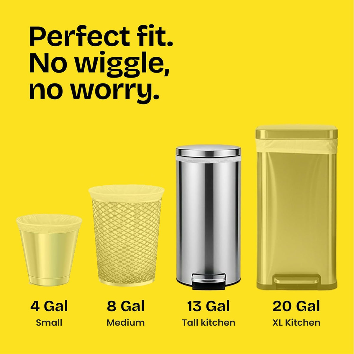 13-gallon tall dimensions (1' 11 15/32" x 2' 1 3/8") engineered for slim kitchen cans
