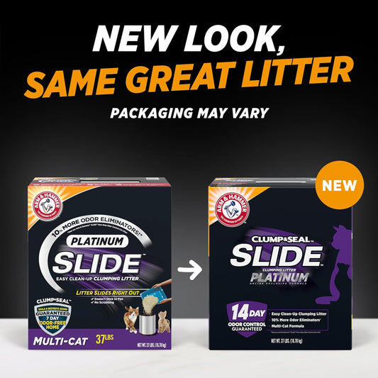 14-day odor control guarantee with 10% more odor eliminators plus arm & hammer baking soda