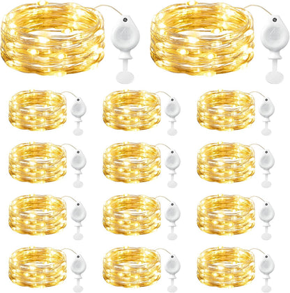 14-pack of 7ft strings with 20 energy-efficient warm white leds per string