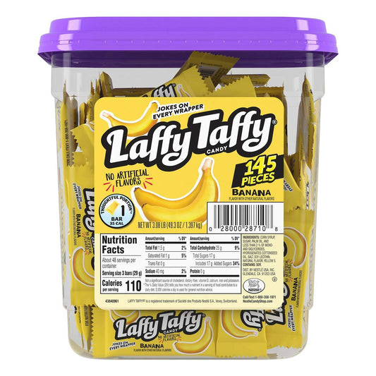145 individually wrapped mini bars in a resealable bulk tub (49.3 oz)