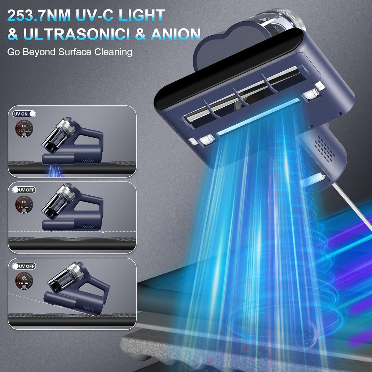 149°f (65°c) hot-air output to loosen embedded dust without wetting fabric