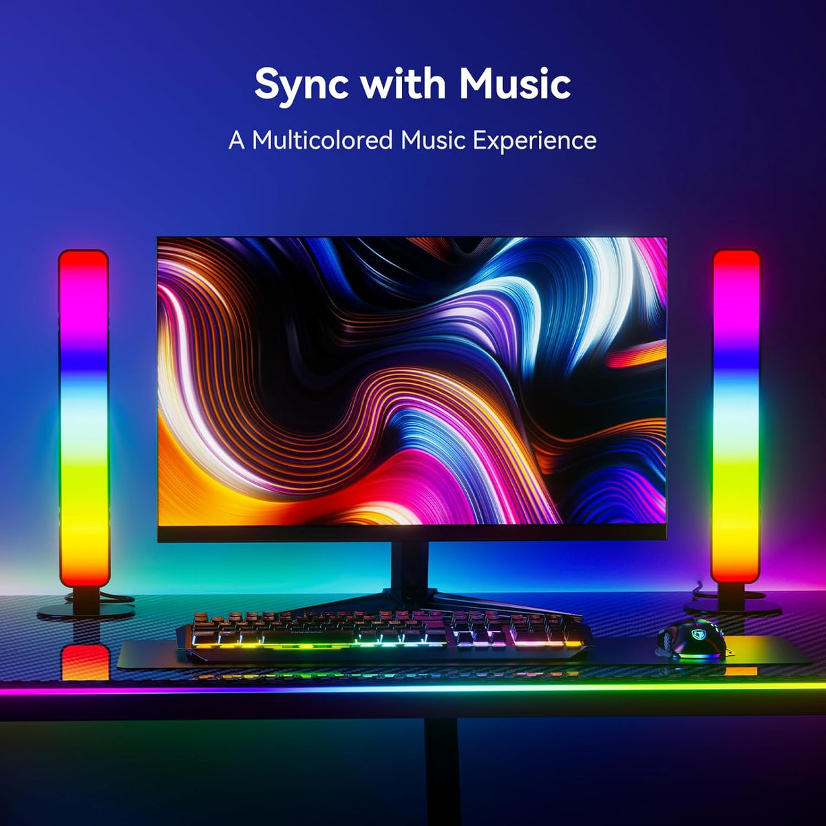 15 dynamic lighting modes covering scenes, color cycles, and audio reactivity