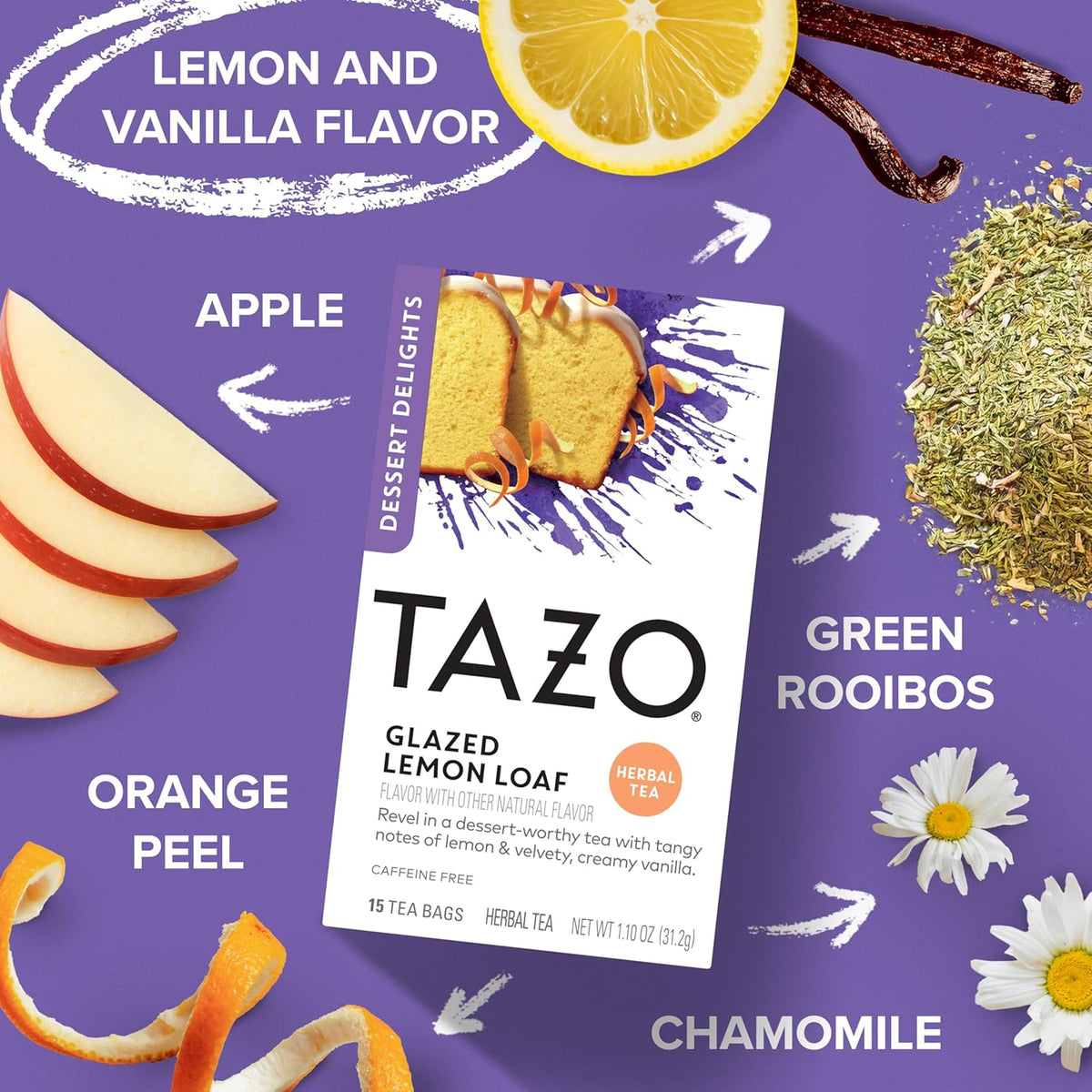 15 individually foil-wrapped tea bags per box to lock in freshness and aroma
