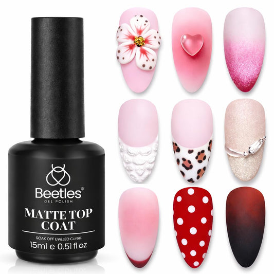 15ml no-wipe matte gel top coat in clear finish