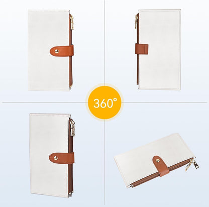 16 card slots with 1 id window and 2 zippered compartments