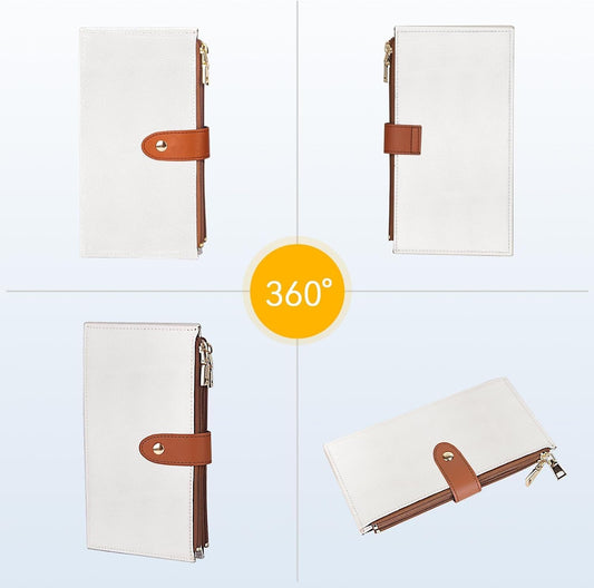 16 card slots with 1 id window and 2 zippered compartments