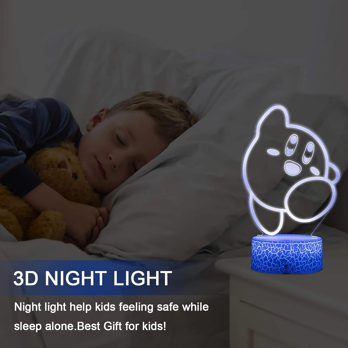 16 color-changing led modes selectable via remote or touch button on the base