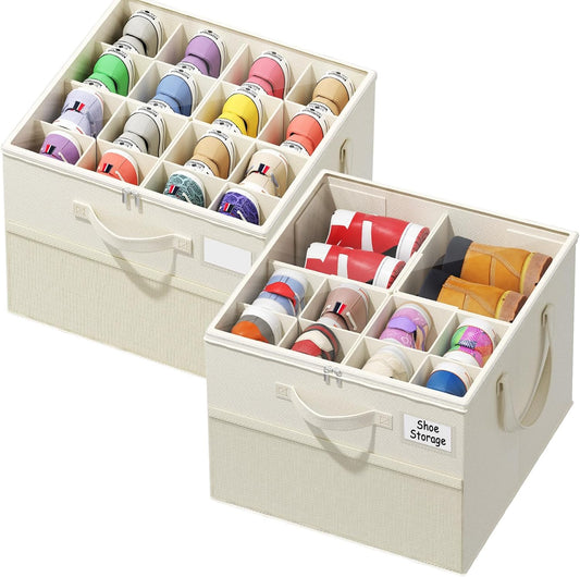 16-compartment design holding 16-24 pairs of shoes vertically