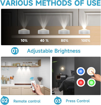 16 rgb colors with 3 modes (constant, flash, gradient) and 4 brightness levels