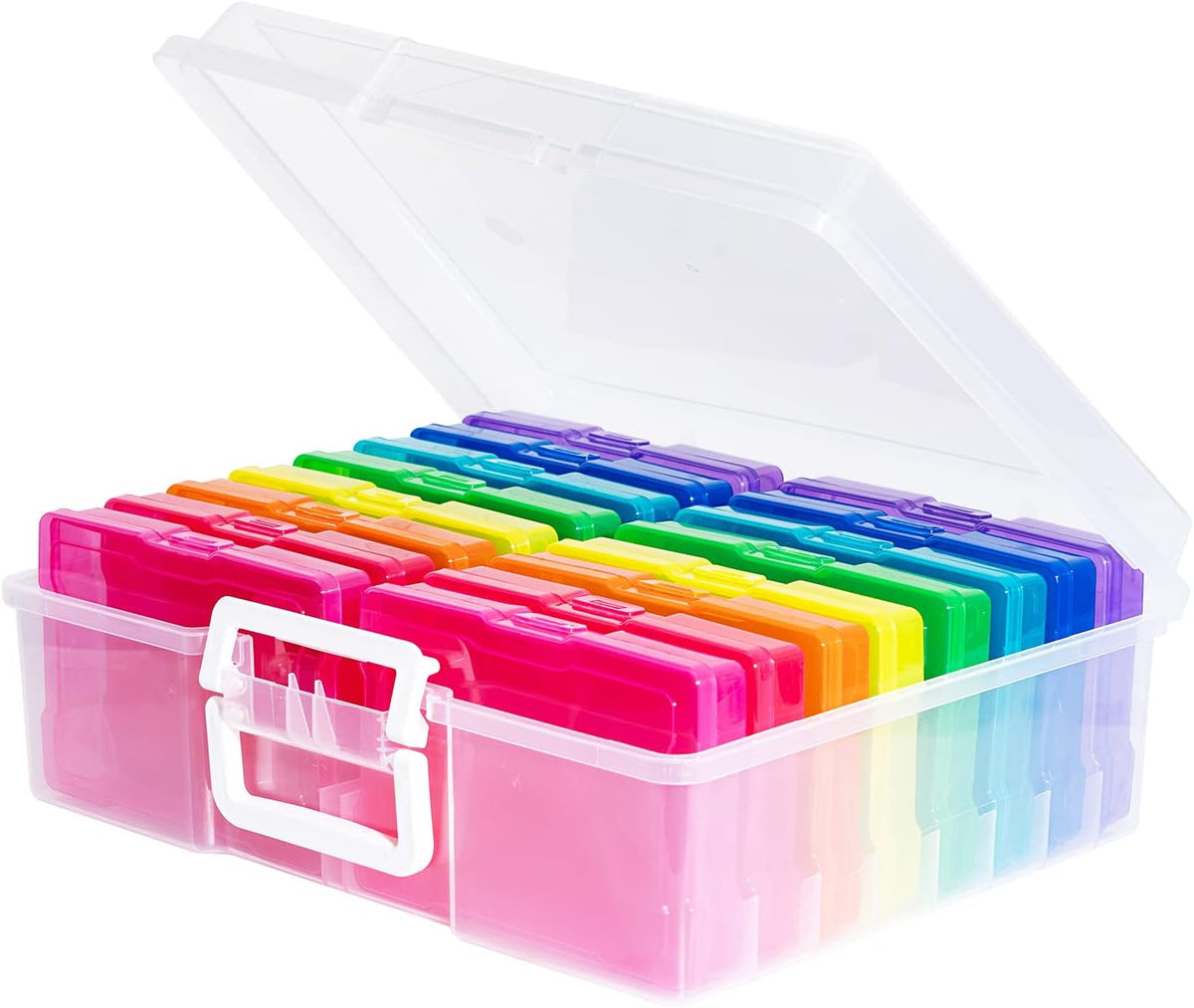 16 snap-tight latch cases each holding 100 4x6 photos (1600 total capacity)