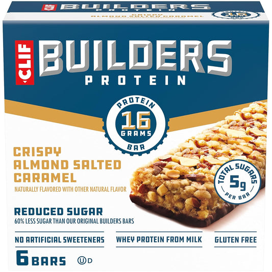 16g protein per bar from whey, soy, and nut sources