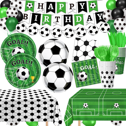 170-piece complete set: plates, napkins, cups, banner, balloons, tablecloths, cutlery