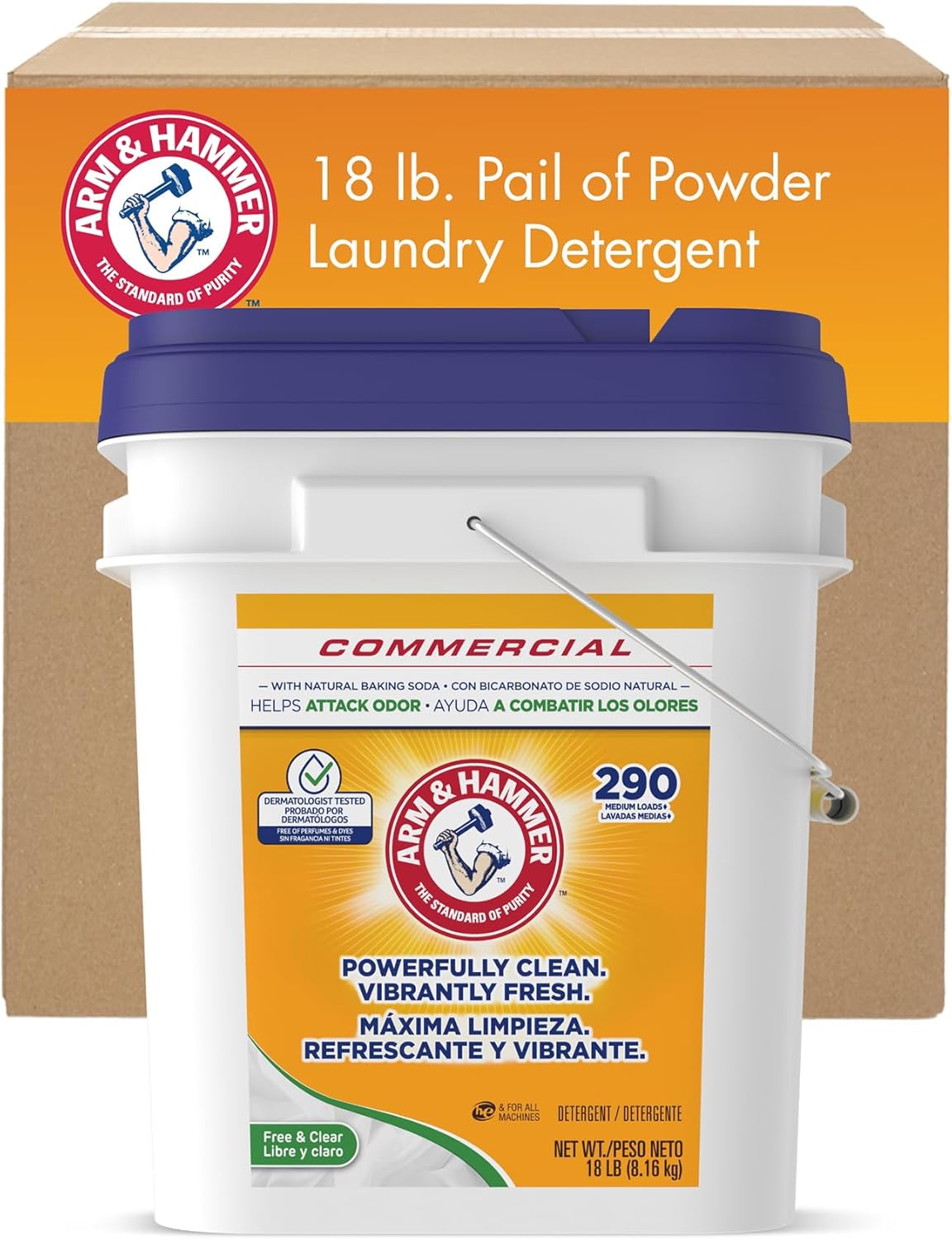18 lb pail yielding 290 medium loads, professional bulk format