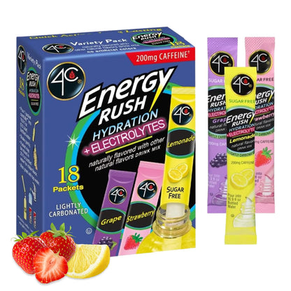 18 single-serve powdered stick packets for grab-and-go convenience