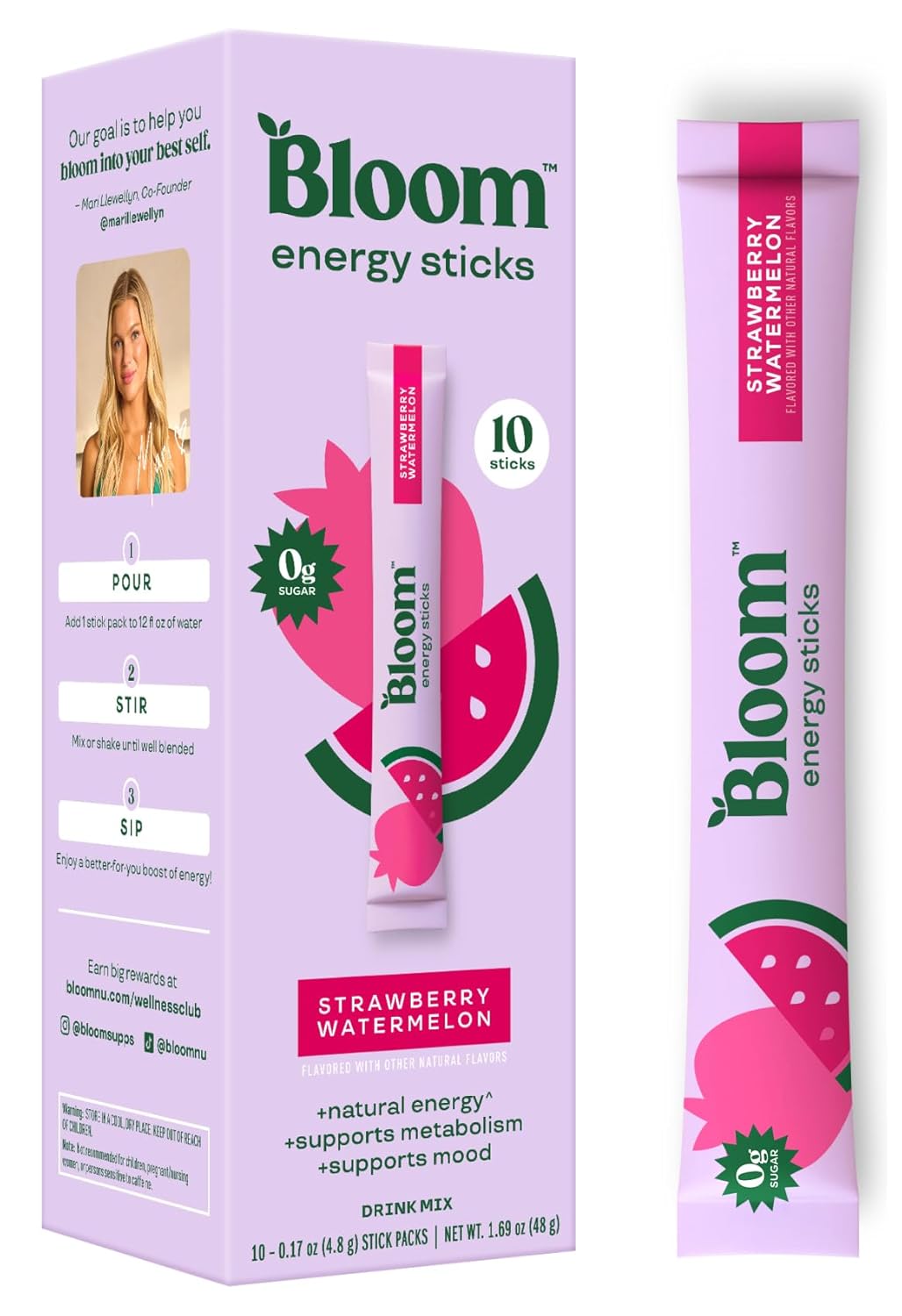 180mg natural caffeine per serving sourced from green tea