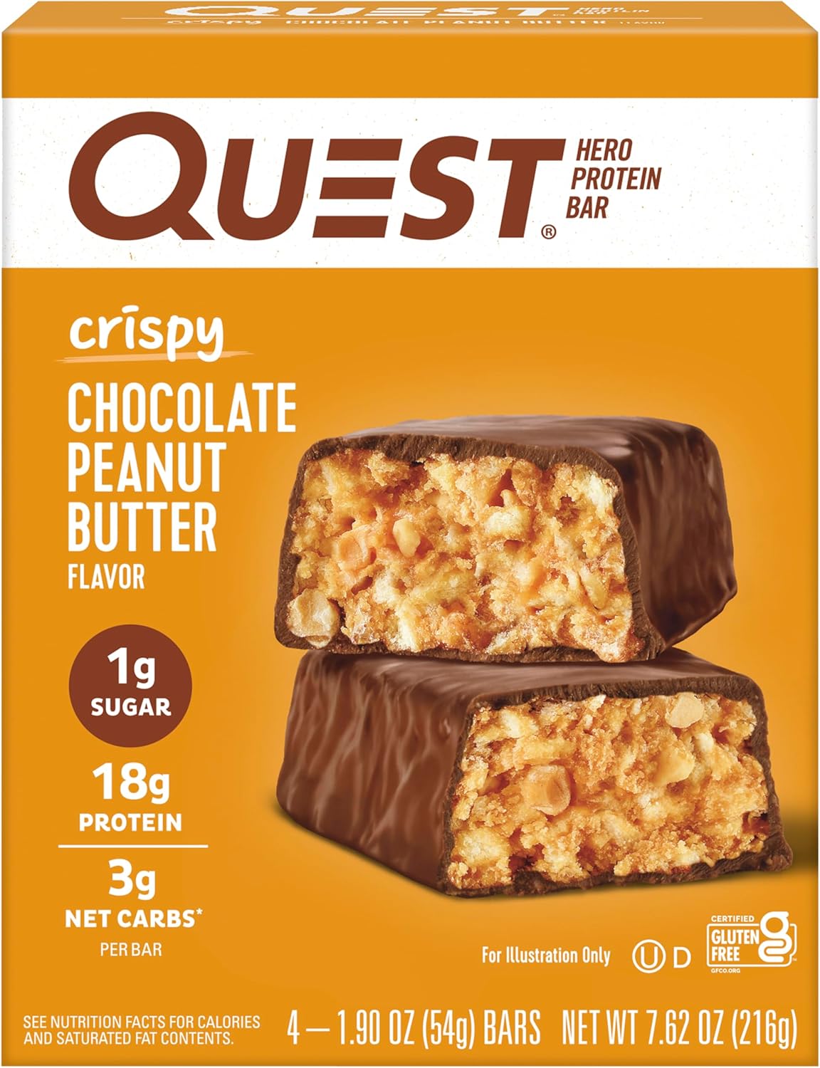 18g protein per bar with 1g sugar and 3g net carbs