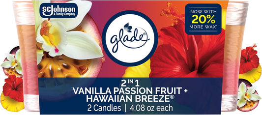 2-in-1 scent bundle: hawaiian breeze (pineapple, hibiscus, peach nectar) plus vanilla passion fruit (passion fruit, vanilla, coconut water)