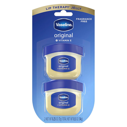 2-pack of 0.5 oz mini jars in iconic vaseline original tin packaging