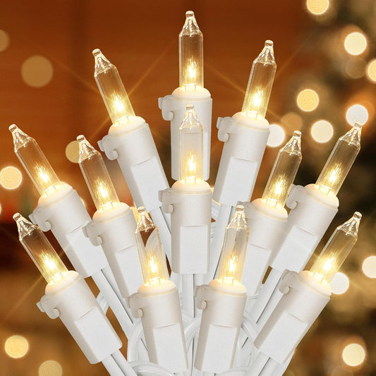 2-pack of 50-count mini incandescent string lights, 13 feet each (100 bulbs total)