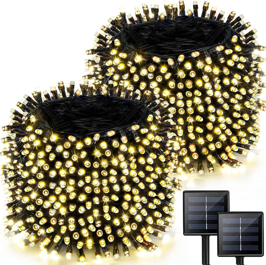 2-pack totaling 170 feet with 480 upgraded led bulbs on green wire