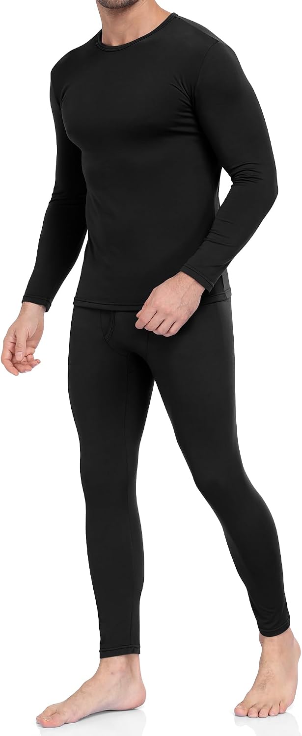 2-piece set including long sleeve crew neck top and long john bottoms