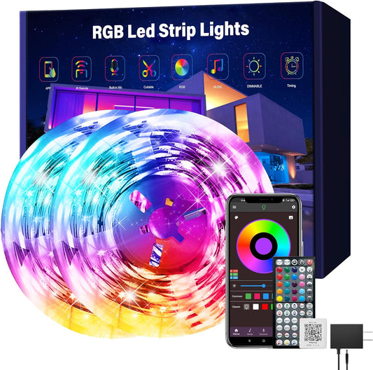 2 rolls of 75ft rgb led strip totaling 150ft with 552 individual light sources