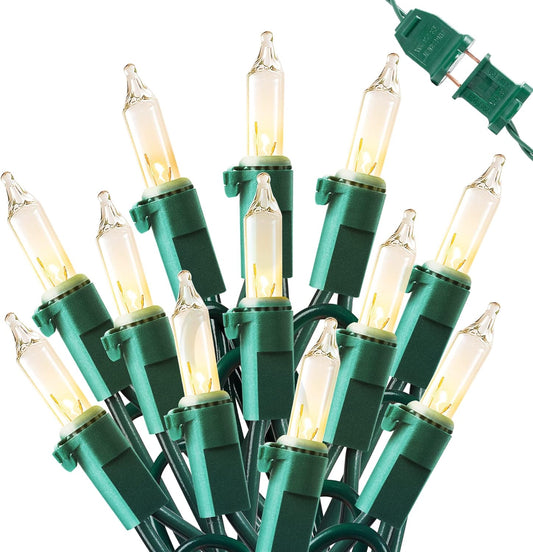 2 x 13ft strings with 50 incandescent mini bulbs each (2.76-inch spacing, 5w per set)