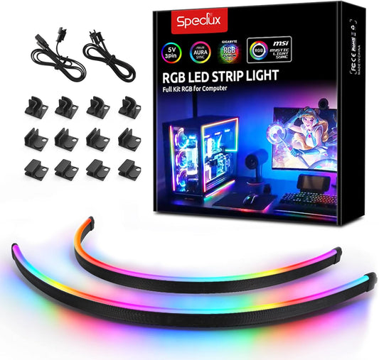 2 x 15.7-inch addressable rgb led strips with 28-42 leds depending on variant