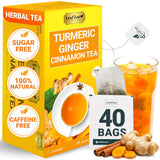 LeafLea Turmeric Ginger Cinnamon Tea Bags – Clean-Label Pantry Staple for the Intentional Home, Sugar-Free