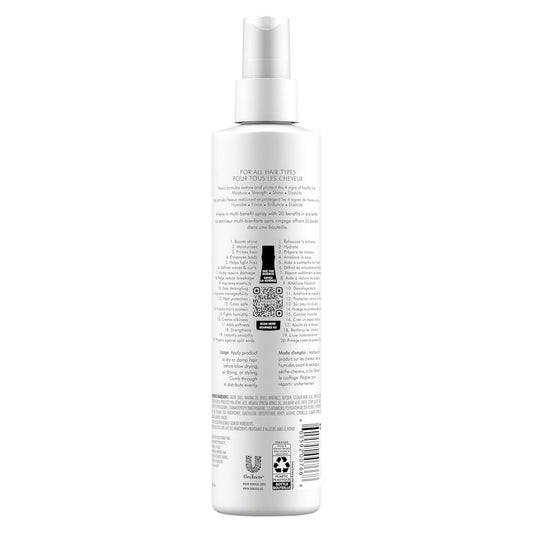 20-in-1 multi-benefit formula covering hydration, strength, shine, frizz control, heat protection, and more