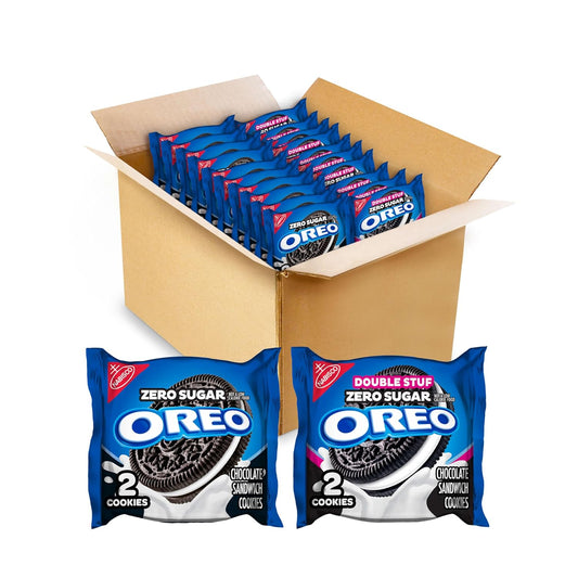 20 individually wrapped two-cookie snack packs (10 zero sugar + 10 double stuf zero sugar)