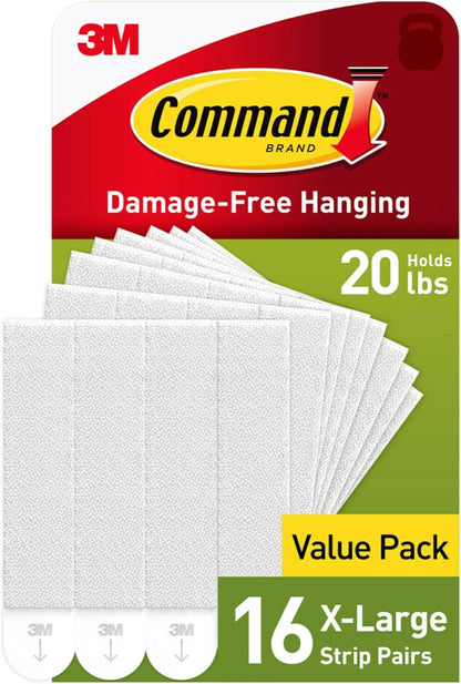 20 lb weight capacity per 4-pair set (8 strips), with maximum frame size 24 x 36 inches