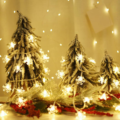 20 led snowflake-shaped bulbs across 9.8 feet of bendable plastic wire