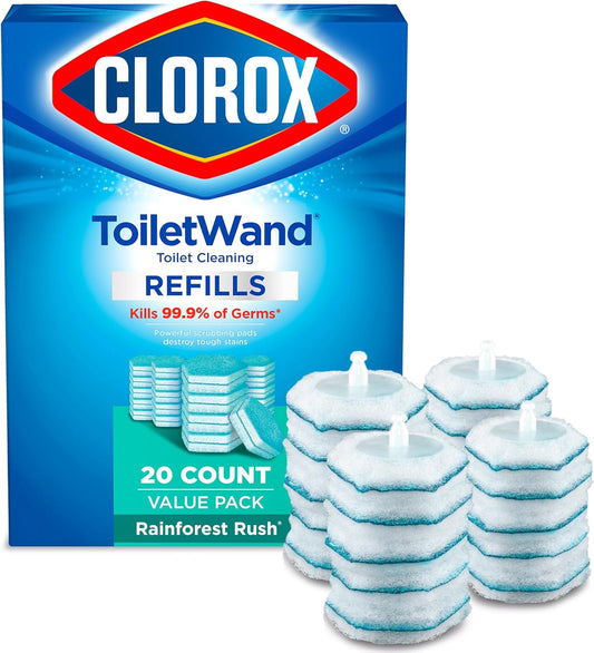 20 pre-loaded disposable scrubbing pads per box, no separate cleaner needed