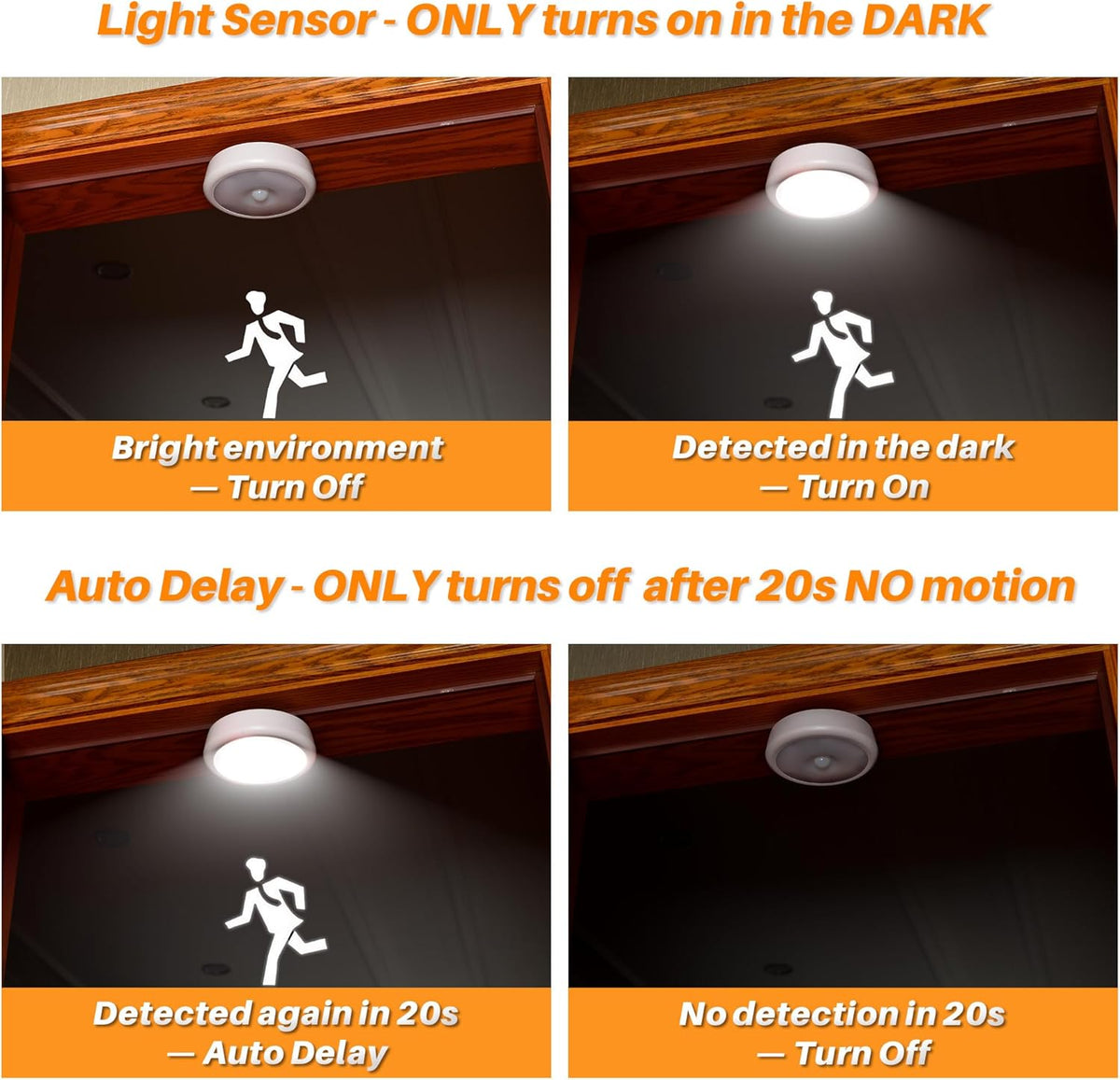 20-second auto shutoff after motion ceases to conserve battery