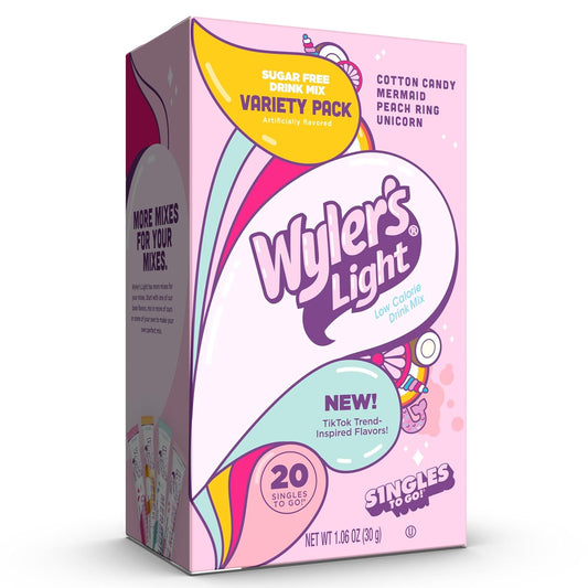 20 single-serve powder packets per box, individually portioned for one standard water bottle