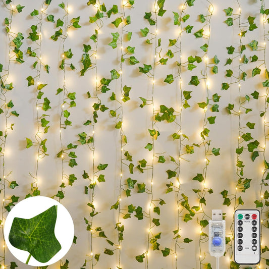 200 warm-white leds across 10 strands spaced 7.87 inches apart