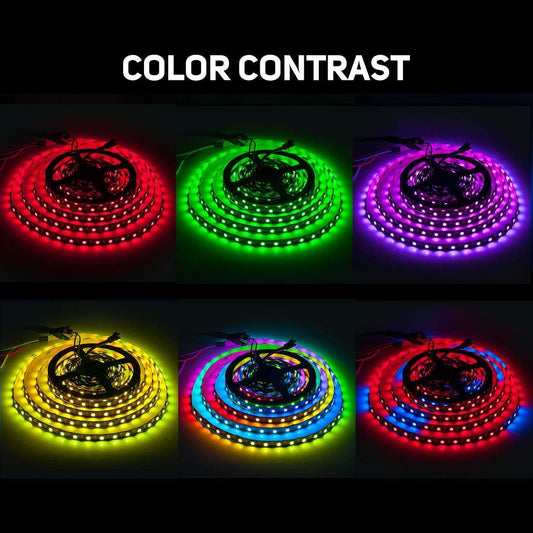 24-bit color depth and 256-level brightness per led for smooth gradients
