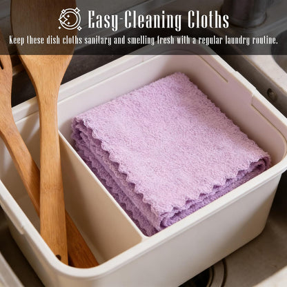 24-cloth bulk pack with 5 color options (multicolor, aquamarine, brown, white, grey) and 4 size options (7x9, 10x10, 10x20, 16x19 inches)