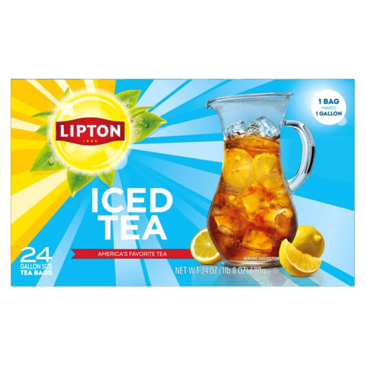 24 gallon-sized tea bags producing 24 total gallons of iced tea