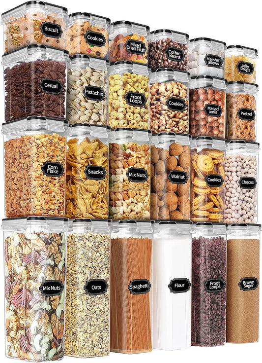 24-piece set in 4 sizes: 2.5 qt tall, 1.8 qt large, 1.3 qt medium, 0.7 qt small